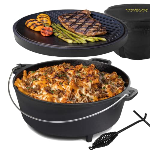 NATIVO 6QT Outdoor Cast Iron Dutch Oven Pot