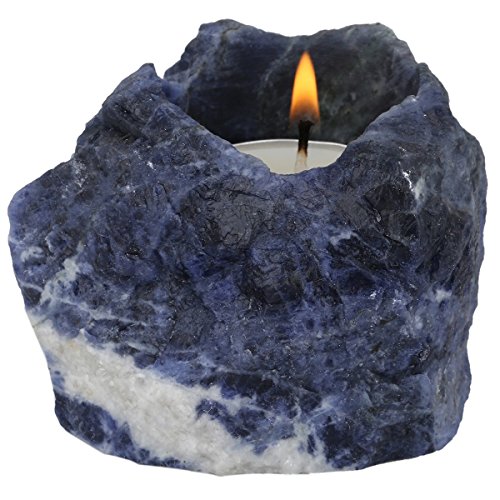 Natural Blue Sodalite Candle Holder