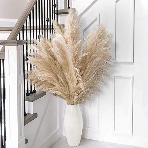5 PCS Pampas Grass Large Tall Fluffy Artificial Fake Flower Faux Boho Style  for Home Bedroom Wedding Kitchen Table Floor Vase - AliExpress