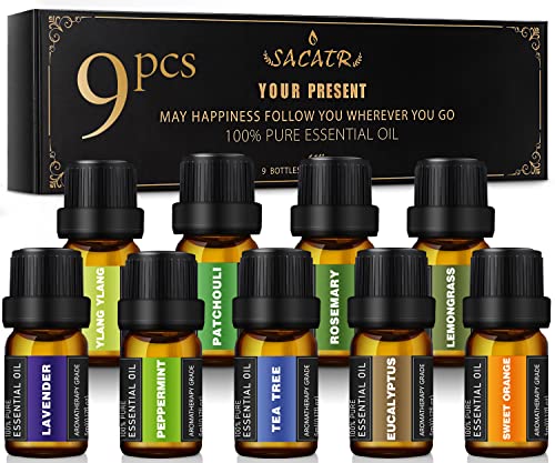 Natural Essential Oils Set for Aromatherapy, Diffusers, and More