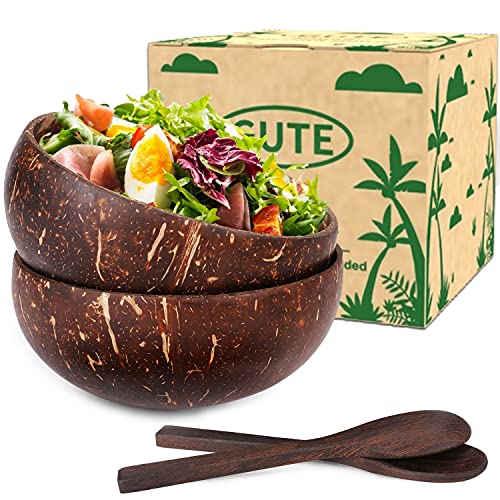 Natural Reusable Coconut Shell Bowls for Buddha Popcorn, Serving Dishes, Breakfast, Decoration, Party