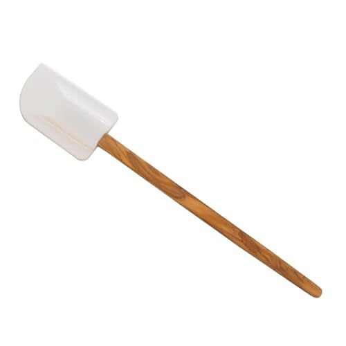Naturally Med Olive Wood Spatula With White Silicone Head