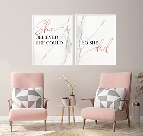 NATVVA She Believed She Could Wall Art Poster