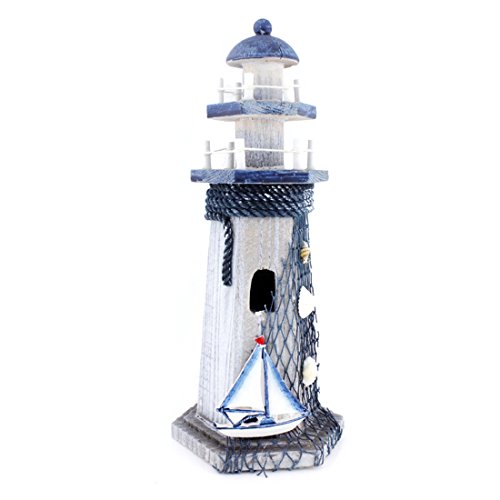 Nautical Themed Wooden Lighthouse Home Decor
