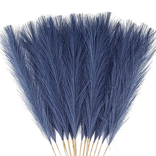 Navy Blue Faux Pampas Grass Decor