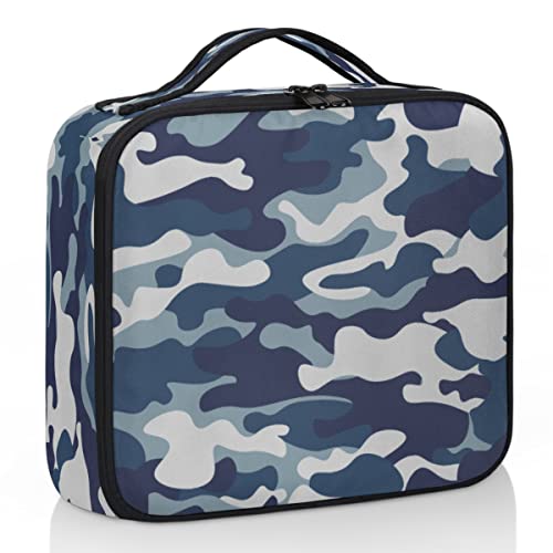 Navy Camo Cosmetic Bag - Portable Makeup Organizer