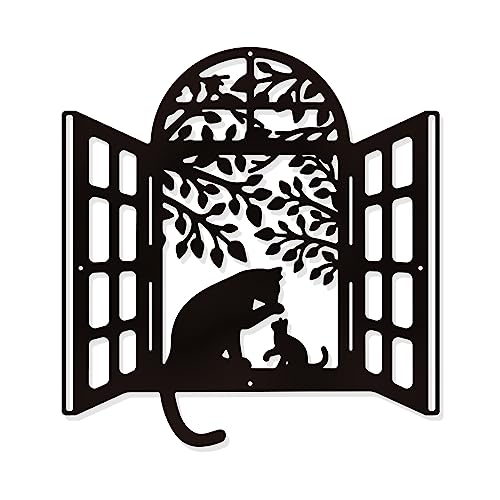 NBEADS Cats Window Metal Wall Art Decor