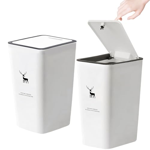 NDSWKR Small Bathroom Trash Can with Lid