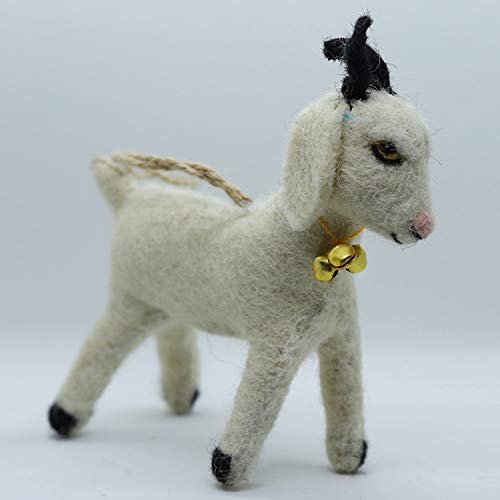 Needle Felt Hanging Goat Stuffed Animal Ornament