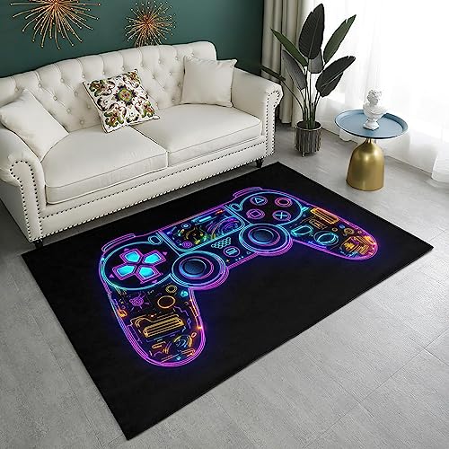 Neon Game Controller Area Rug