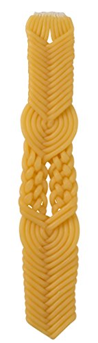 Ner Mitzvah Beeswax Havdalah Candle - Elegant Design Braid