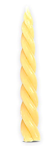 Ner Mitzvah Braided Beeswax Havdalah Candle - 6" Hand Dipped Bees Wax Braided Candle - Thick Round Twist Braid - Shabbat Judaica Gift