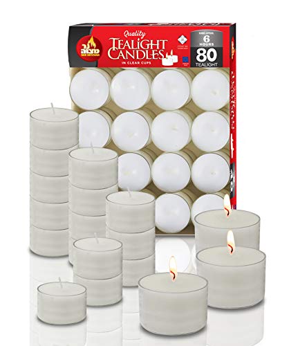 Ner Mitzvah Long Lasting Tealight Candles - 80 Pack - Made in EU