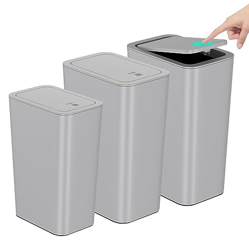 NetDot Bathroom Trash Can with Lid 3 Pack Set