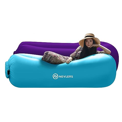 Nevlers 2 Pack Blue & Purple Inflatable Loungers Air Sofa