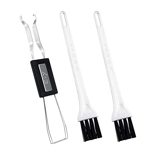 New Fashion Kingdom Keycap Puller Switch Puller Stainless Steel Keycap Removal Tool with 2 Pcs White Keyboard Cleaning Brush for Mechanical Keyboard