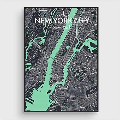 New York Map Print City Maps of New York Art Print Map Poster United States Map America Colorful Map Wall Art Map Modern Minimalist Wall Art Abstract Art City Map Poster 20x28 Unframed Wall Print