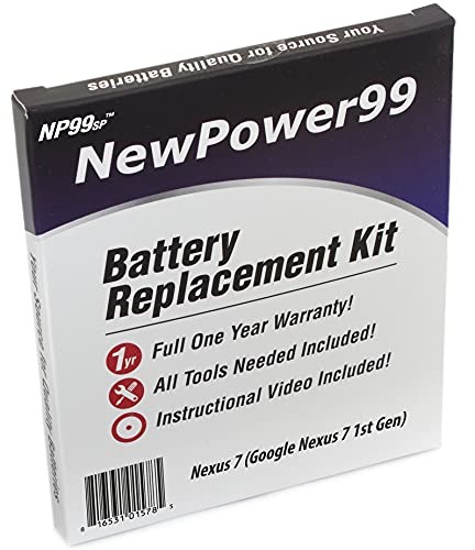 NewPower99 Battery Kit with Tools, Video Instructions and Battery for Nexus 7 (Google Nexus 7 1st Gen by Asus)