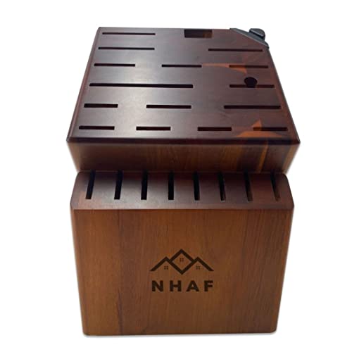 NHAF Premium Wooden Knife Storage Block