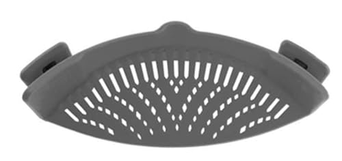 Nick & Norma's Snap & Strain Pasta Strainer Pot Strainer - Universal Clip on Strainer For Pots, Bowls and Pans (Gray)