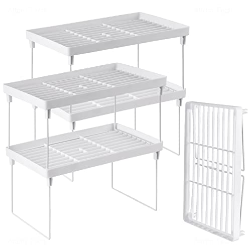 NiHome Stackable Plastic Kitchen Storage Shelf Foldable Rack