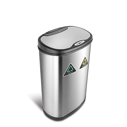 NINESTARS Touchless Infrared Motion Sensor Trash Can/Recycler