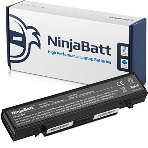 NinjaBatt Battery for Samsung AA-PB9NC6B AA-PB9NS6B AA-PB9MC6B NP300E5A R540 RV510 RV511 NP305V5A AA-PB9NS6W NP300V5A Q430 RC512 RV515 NP355V5C R530 - Black - High Performance [6 Cells/4400mAh]