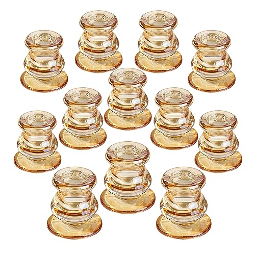 NITIME 12pcs Gold Candlestick Holders