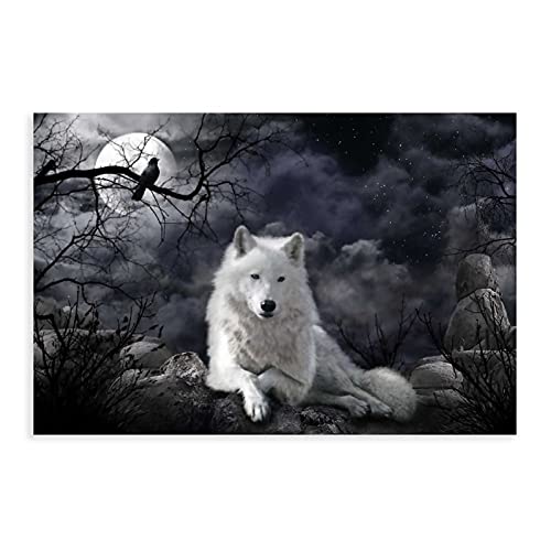 NIUZWDE Wolf Poster - Wolf Wall Art - Wolf Pictures - Wolf Paintings - Wolf Canvas - Wolf Wall Decor - Wolf Prints - Cool Wolf Posters - Wolf Room Decor - Animal Posters Unframe:12x18inch(30x45cm)