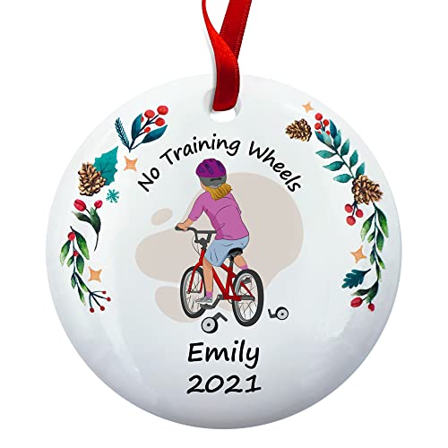 No Training Wheels Personalized Christmas Ornament