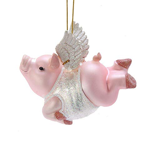 Noble Gems Flying Pig Glass Christmas Ornament NB1456