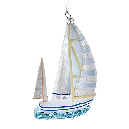 Noble Gems™ Glass Sailboat On Water Ornament