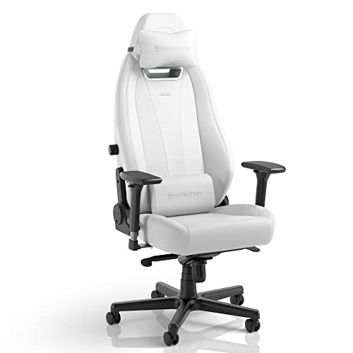 noblechairs Legend Ergonomic Gaming Chair, Office Chair with Lumbar Support, PU Leather, White Edition