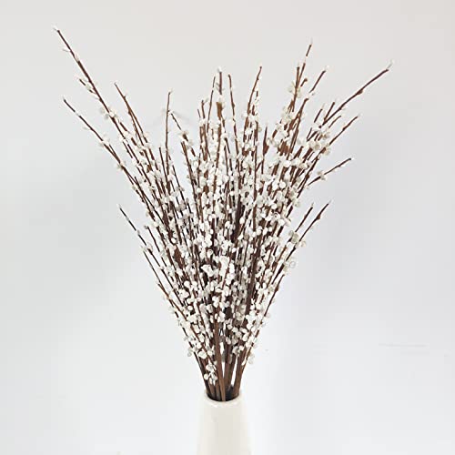 NOLAST 10 Pieces 29.5" Long of Artificial Flowers Faux Jasmine Fake Flower Branches Stems for Vase Wedding Home Office Party Hotel Restaurant Decoration (White)