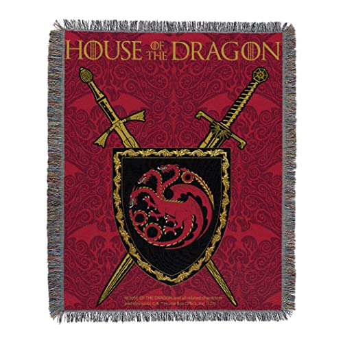 Northwest Game of Thrones - House of The Dragon Woven Tapestry Throw Blanket, 48" x 60", Remember Blood