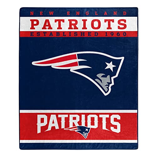 Northwest NFL Polyester Raschel Throw Blanket 50X60 Inch, New England Patriots