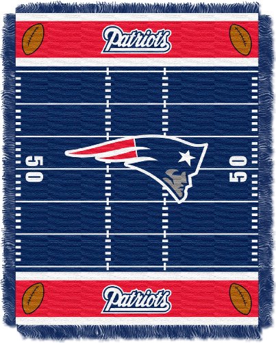 Northwest Officially Licensed NFL New England Patriots "Field" Woven Jacquard Baby Throw Blanket