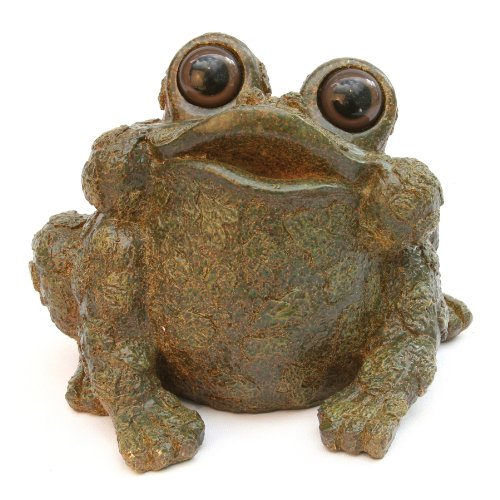 Norton Croaker Brown Statue by Michael Carr Designs - Toad Figurine for Outdoor Spaces