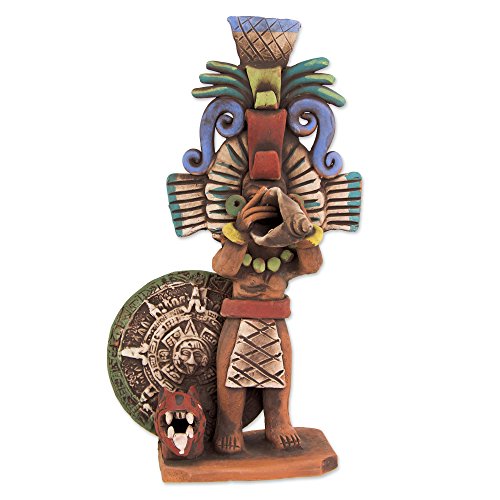 NOVICA Ceramic Sculpture 'Priest of The Aztecs'