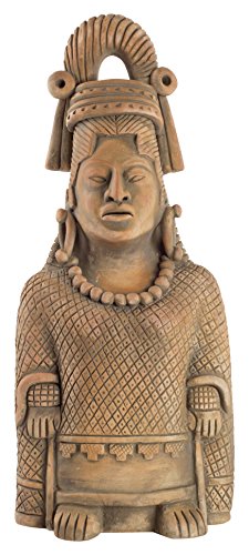 NOVICA Large Beige Archaeological Ceramic Sculpture, 12.25" Tall, Maya Lady of Weaves