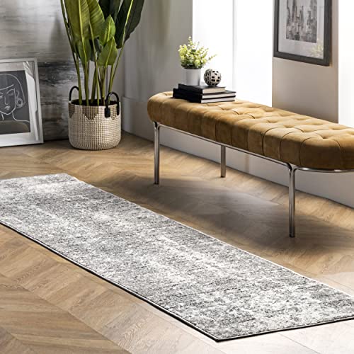 nuLOOM Abstract Runner Rug 2' x 6' - Grey