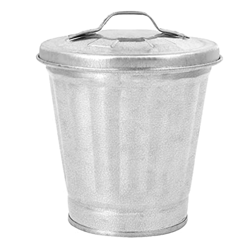 NUOBESTY Galvanized Trash Can with Lid
