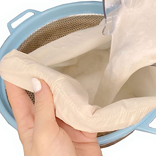 Nut Milk Bag - Extra Large 14" X 14" 100% Organic Cotton Cheesecloth