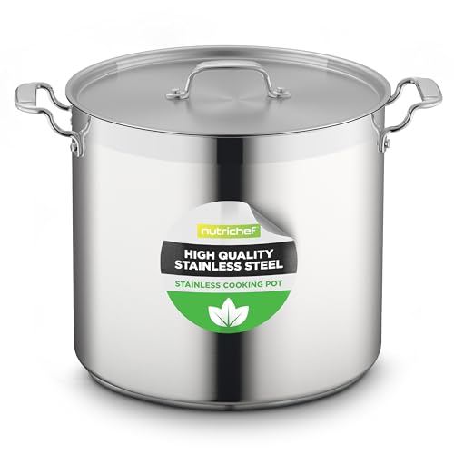 NutriChef 24 Quart Stainless Steel Stock Pot