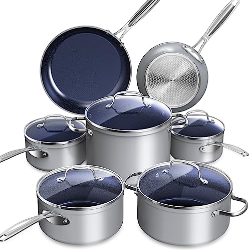 Nuwave Healthy Duralon Blue Ceramic Nonstick Cookware Set