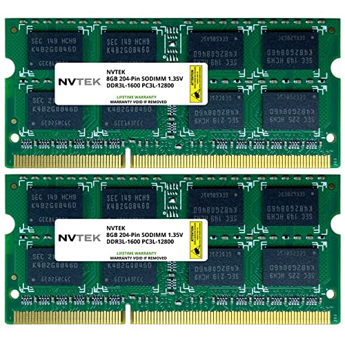 NVTEK 16GB DDR3L-1600 SODIMM Laptop RAM Memory Upgrade