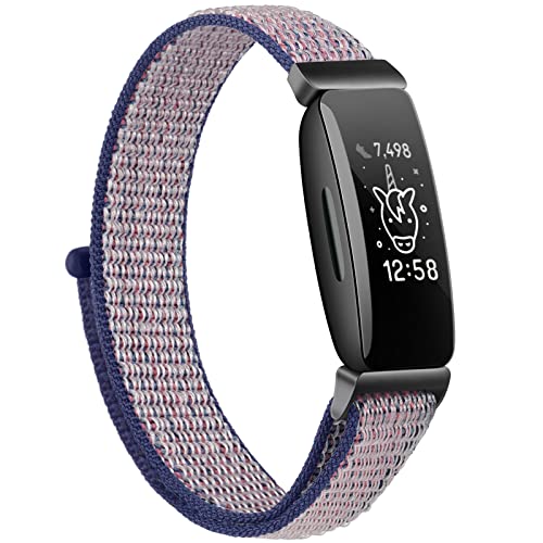Nylon Ace 3 Bands Compatible with Fitbit Ace 3 Straps for Kids Boys Girls - Soft Skin-Friendly Breathable Ace 3 Bands for Kids Watch Band Wrist Strap Bracelet Accessories (Midnight Blue)