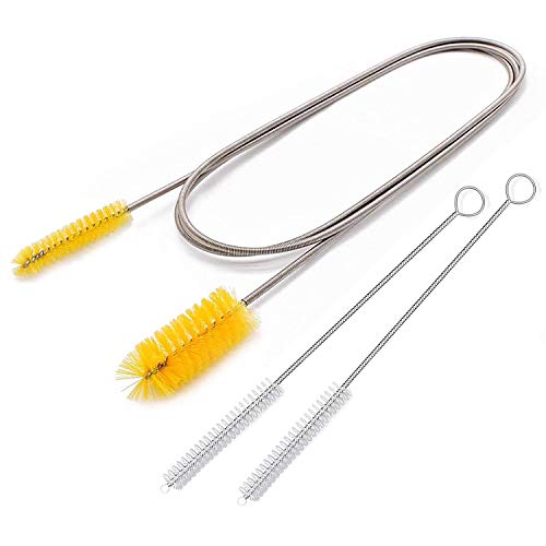 Nylon Cleaner Double Ended Elastic Hose Pipe 67-inch and 2 PCS 8.2-inch Straw Cleaning Brush