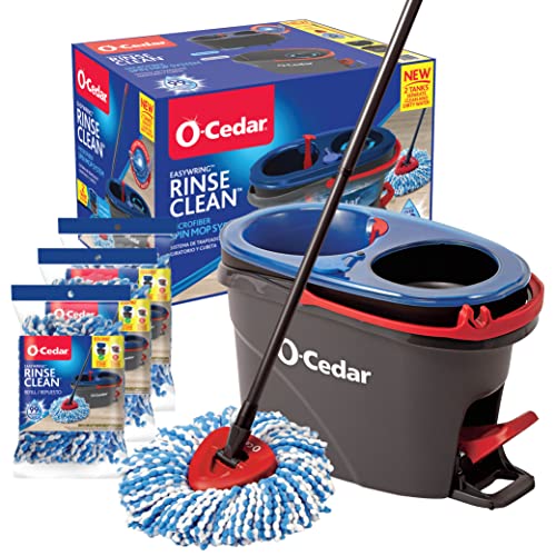 O-Cedar EasyWring Microfiber Spin Mop & Bucket Cleaning System