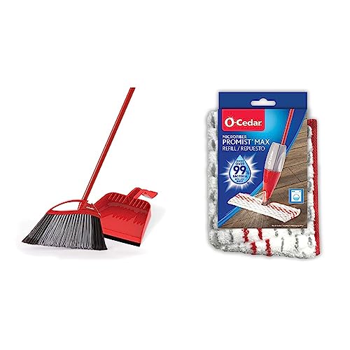 O-Cedar Pet Pro Broom & Step-On Dustpan PowerCorner